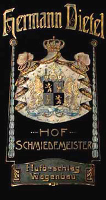 Unser Firmenschild um 1910